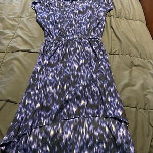 Express High Low Dress in Blue and Black